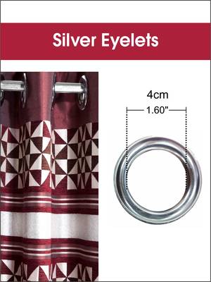 Designer Textured Polyester Curtain In Fancy Modern Design With Eyelets  2pc 5 Feet (pure living) 4