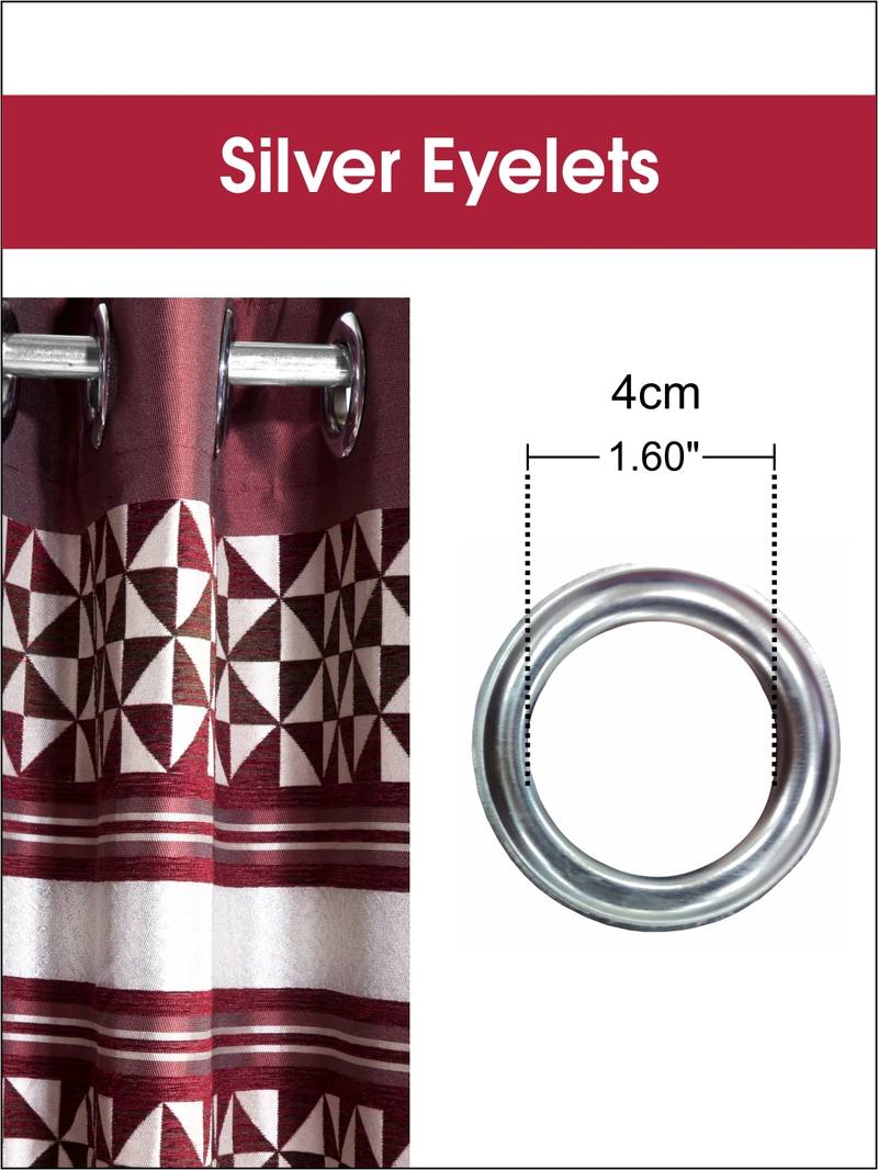 Designer Textured Polyester Curtain In Fancy Modern Design With Eyelets  2pc 5 Feet (pure living)