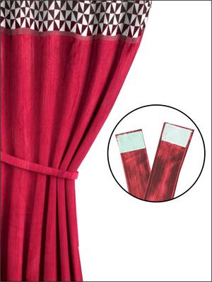 Designer Textured Polyester Curtain In Fancy Modern Design With Eyelets  2pc 5 Feet (pure living) 5
