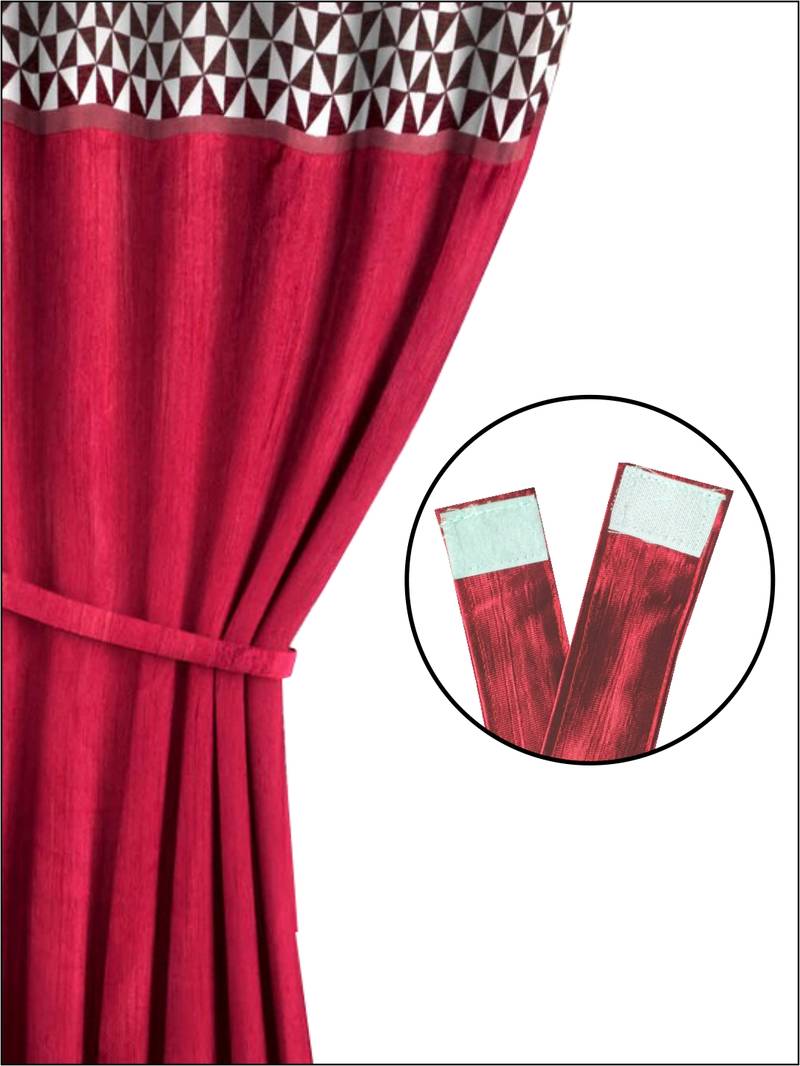 Designer Textured Polyester Curtain In Fancy Modern Design With Eyelets  2pc 5 Feet (pure living)