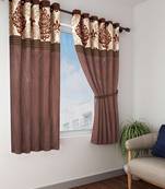 Designer Textured Polyester Curtain In Fancy Modern Design With Eyelets  2pc 5 Feet (pure living)