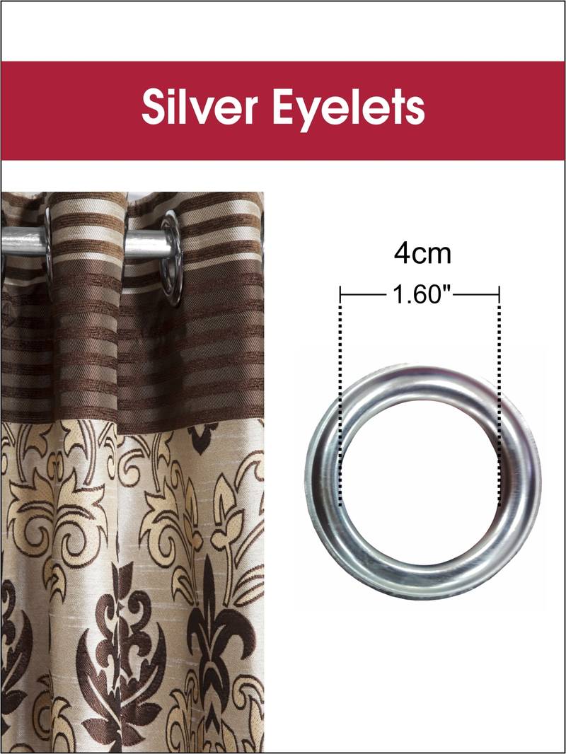 Designer Textured Polyester Curtain In Fancy Modern Design With Eyelets  2pc 5 Feet (pure living)