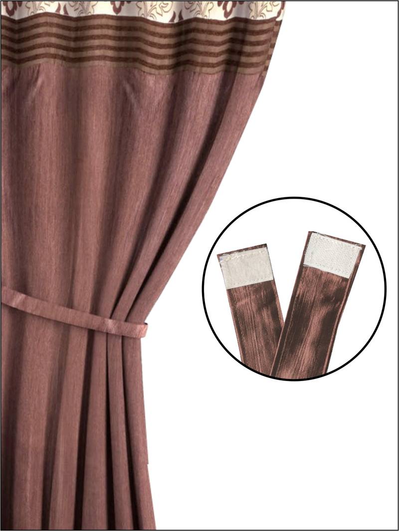Designer Textured Polyester Curtain In Fancy Modern Design With Eyelets  2pc 5 Feet (pure living)