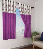 BIANCA Designer Textured Polyester Curtain In Fancy Modern Design With Eyelets  2pc 5 Feet (pure living) mix match wine
