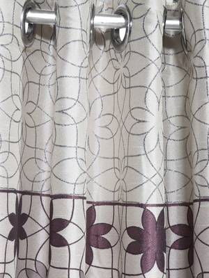 BIANCA Designer Textured Polyester Curtain In Fancy Modern Design With Eyelets  2pc 5 Feet (pure living) mix match wine 2