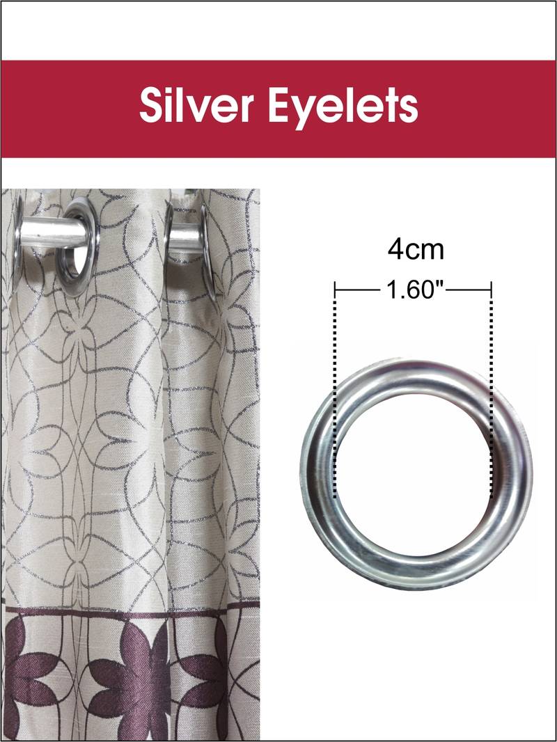 BIANCA Designer Textured Polyester Curtain In Fancy Modern Design With Eyelets  2pc 5 Feet (pure living) mix match wine