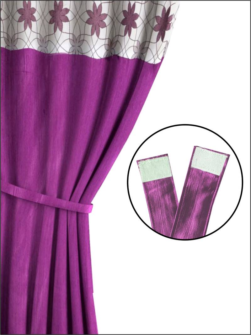 BIANCA Designer Textured Polyester Curtain In Fancy Modern Design With Eyelets  2pc 5 Feet (pure living) mix match wine