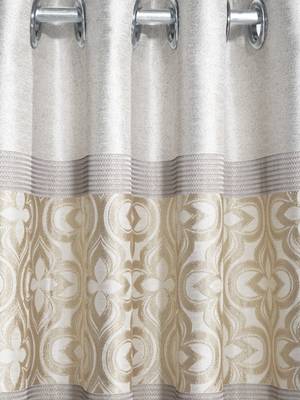 BIANCA Designer Textured Polyester Curtain In Fancy Modern Design With Eyelets  2pc 5 Feet (pure living) mix match gold 2