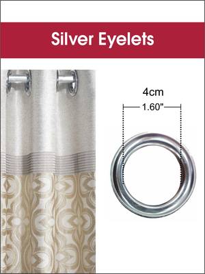 BIANCA Designer Textured Polyester Curtain In Fancy Modern Design With Eyelets  2pc 5 Feet (pure living) mix match gold 4