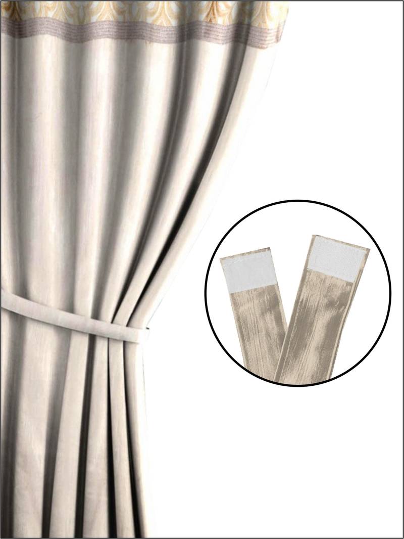 BIANCA Designer Textured Polyester Curtain In Fancy Modern Design With Eyelets  2pc 5 Feet (pure living) mix match gold