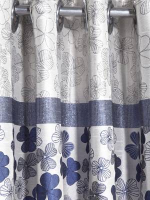 BIANCA Designer Textured Polyester Curtain In Fancy Modern Design With Eyelets  2pc 5 Feet (pure living) mix match blue 2