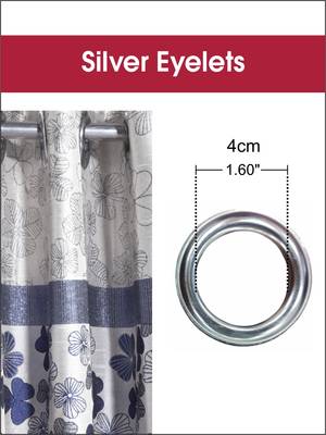 BIANCA Designer Textured Polyester Curtain In Fancy Modern Design With Eyelets  2pc 5 Feet (pure living) mix match blue 4