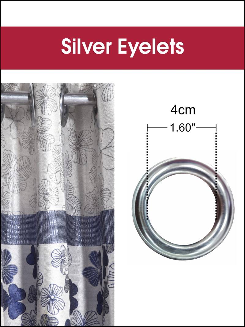 BIANCA Designer Textured Polyester Curtain In Fancy Modern Design With Eyelets  2pc 5 Feet (pure living) mix match blue