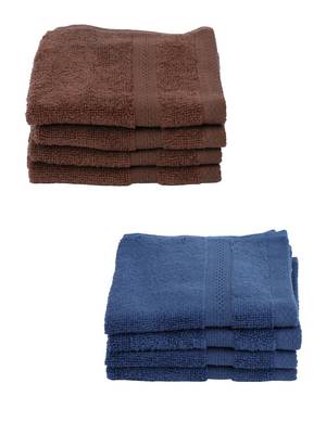 BIANCA Ultra Soft Zero Twist 100% Cotton Towel (Hygro Tech)  8pc Face Towel (paradiso) solid chocolatenavy 2