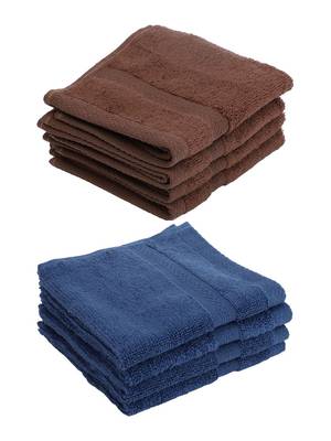 BIANCA Ultra Soft Zero Twist 100% Cotton Towel (Hygro Tech)  8pc Face Towel (paradiso) solid chocolatenavy 3