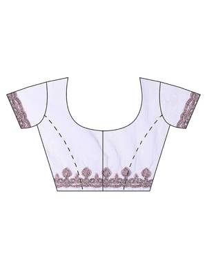 Lavender embroidered net saree with blouse 5