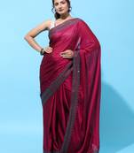 Red Embroidered Art Silk Saree With Blouse