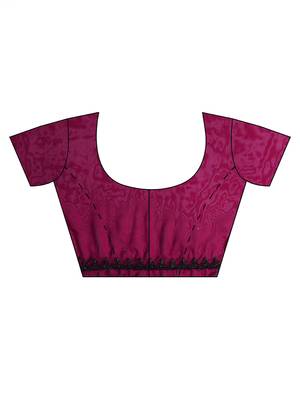 Red Embroidered Art Silk Saree With Blouse 5