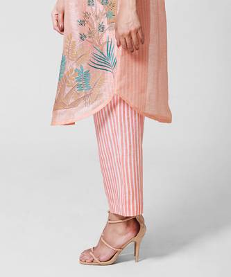Peach Embellished Kaftan Tunic Set 2