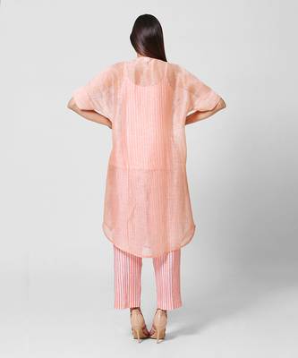 Peach Embellished Kaftan Tunic Set 3
