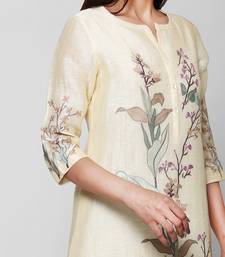 Lemon Embellished Assymetrical Kurta Set