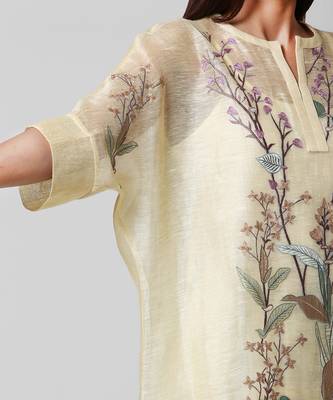 Lemon Embellished Kaftan Tunic Set 2