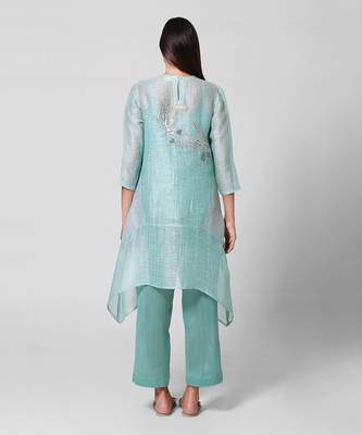 Sea Green Embroidered Kurta Set 3