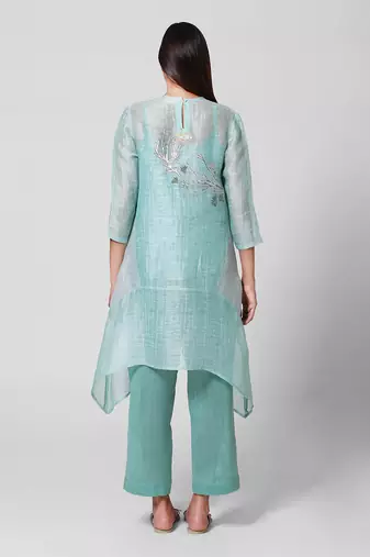 Sea Green Embroidered Kurta Set