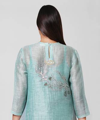 Sea Green Embroidered Kurta Set 4