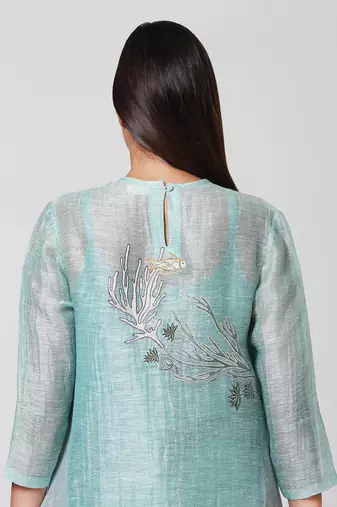 Sea Green Embroidered Kurta Set