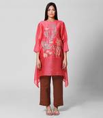 Red Thread Embroidered Kurta Set