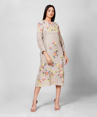 Light Brown Embroidred Dress 2