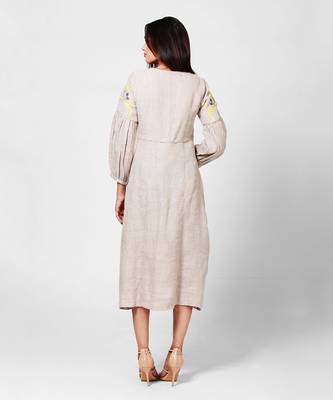 Light Brown Embroidred Dress 4