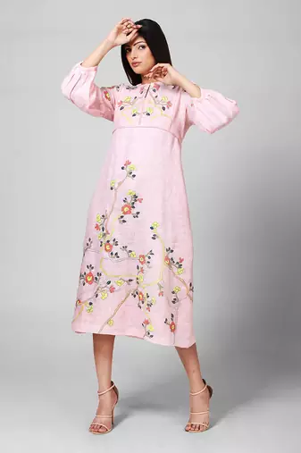 Light Pink Embroidered Dress