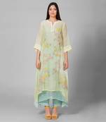 Yellow Thread Embroidered Kurta Set