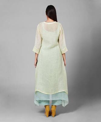 Yellow Thread Embroidered Kurta Set 3