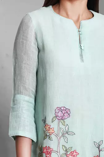 Sea Green Embroidered Kurta Set