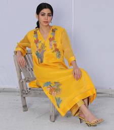 Yellow Line Kurta Set