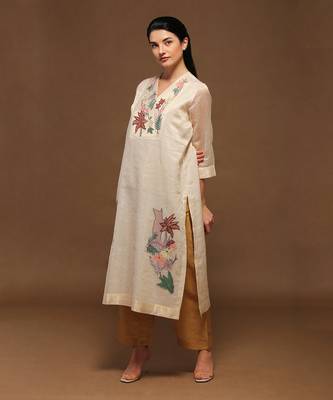 Ivory Linen Kurta Set 1