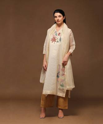 Ivory Linen Kurta Set 3
