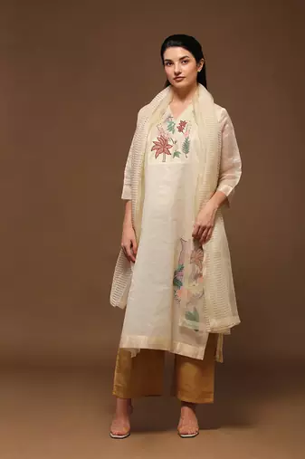 Ivory Linen Kurta Set