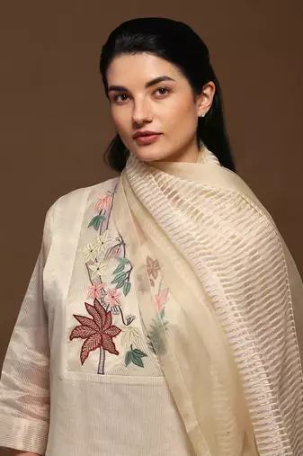 Ivory Linen Kurta Set