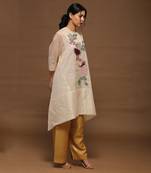 Ivory Linen Kurta And Top Set