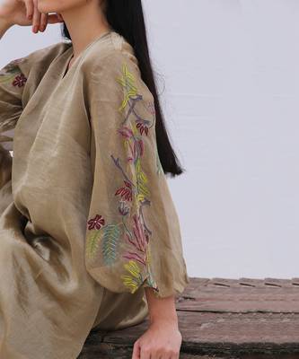 Brown Linen Two Piece Set 2