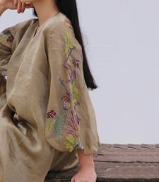 Brown Linen Two Piece Set
