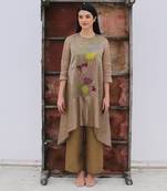 Brown Linen Kurta Set