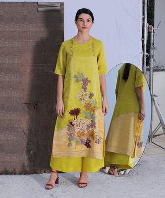 Mustard Silk Kurta Set 2