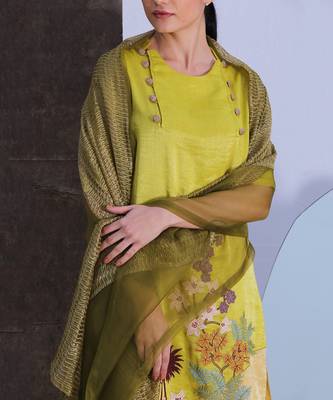 Mustard Silk Kurta Set 3
