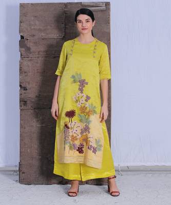 Mustard Silk Kurta Set 4