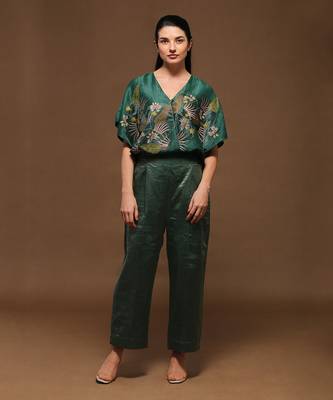 Black Linen Shirt And Pant Set 1